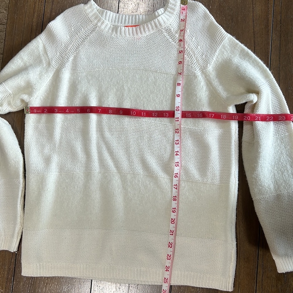 Joe Fresh White Striped Sweater Crewneck XS - Picture 6 of 11